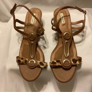 Alex Marie cheetah wedge sandals 9.5 M